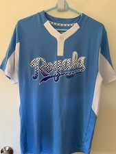 MAJESTIC KANSAS CITY ROYALS MLB COOL BASE MENS 2 BUTTON SHIRT / JERSEY    SIZE M