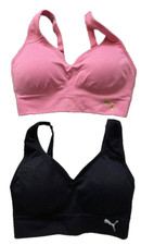 2-Pack Puma Performance Women's Seamless Sports Bra - Black/Pink Size Small