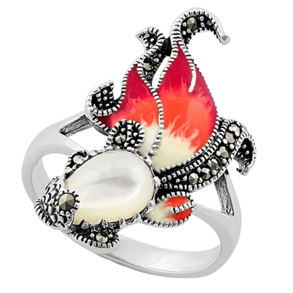 Marcasite Enamel Fashion Rings