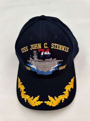 The Corps USS John C. Stennis CVN 74 Logo Blue Baseball Cap Hat One Size