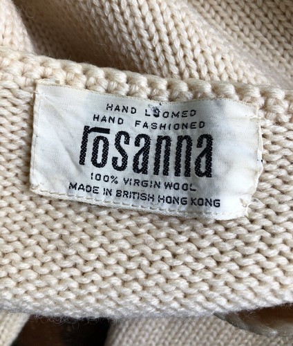 VTG 70s ROSANNA WOOL IVORY CARDIGAN SWEATER NOVELTY 3D FRUIT APPLE PEAR GRAPES - Picture 12 of 12