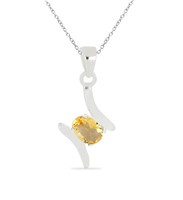 0,72 Carat Citrin AnhäNger 925 Silber Collier Kette Hellgelber Edelstein Top