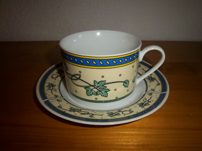 BAVARIAN GARDEN Kaffeetasse Teetasse mit Teller  modernes  Design stabil robust