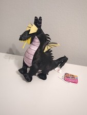 Disney Maleficent Dragon Plush Black Purple Velour Stuffed Animal Toy 9 inches