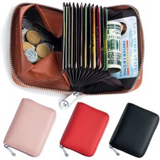 Men Women Card Wallet Cards Holder RFID Blocking Zipper Cash Coin Purse Handbag