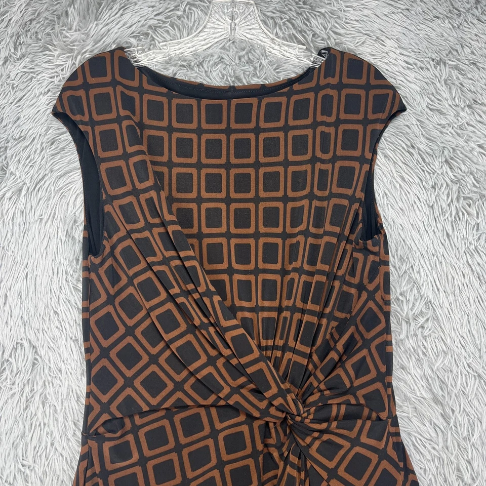 Vestido Vaina Lauren Ralph Lauren Para Mujer 14 Marrón Negro Jersey Tejido Elástico Foto 2 de 4