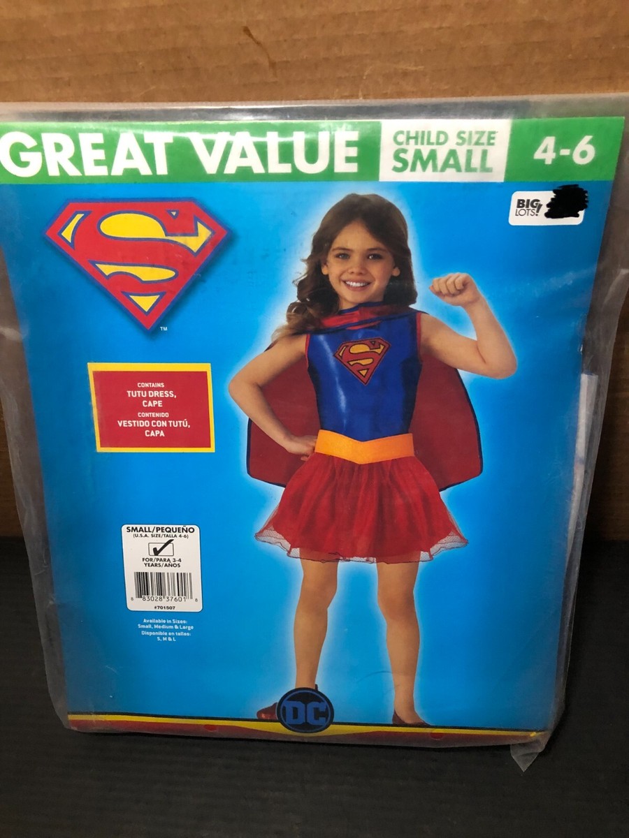 Rubie's Supergirl Hoodie Dress Costume For Kids – Includes Cape, Belt, Headband & Wrist Bands, Small Size