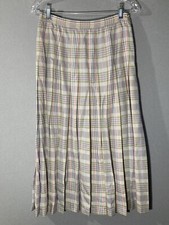 Sophisticates By Pendleton Vintage Pleated Midi Skirt Sz 8Plaid Light Academia