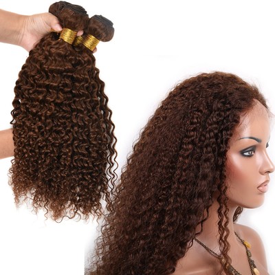 New Indian Remy Hair Kinky Curly Hair Extensions Hair Pieces
