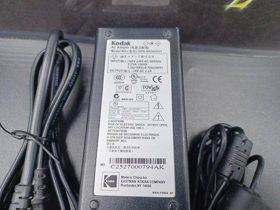 Fuente de alimentación adaptador de CA original Kodak HPA-602425U1 Foto 2 de 2