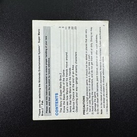 Super Mario Bros 2 Nintendo NES Circle Seal Manual & Game No Foam Insert