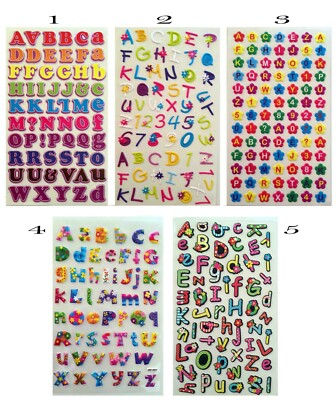 ABC Alphabet Buchstaben & Zahlen Sticker Schulanfang 1. Schultag Geburtstag