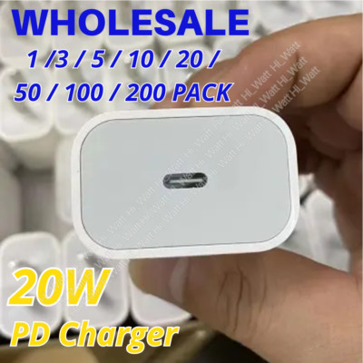 Wholesale Lot For iPhone 17 16 15 14 13 20W Power Adapter USB-C PD Fast Charger