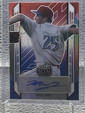 2021 Leaf Metal Draft Red White Blue Phillies  Refractor Mick Abel Auto 7/10