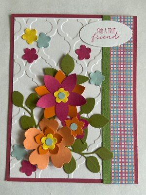 Punched floral thanks friend get well bright card kit of 10 made with Stampin Up