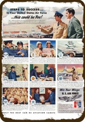 1950 U.S. AIR FORCE PILOT TRAIN Vintage Look DECORATIVE METAL SIGN - WIN YOUR WI