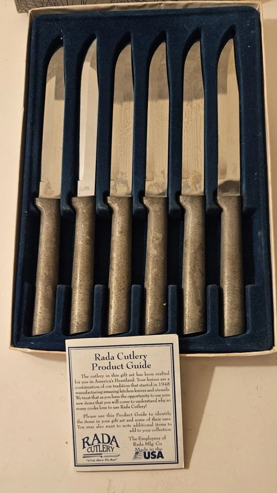 RADA СТОЛОВЫЕ ПРИБОРЫ S06 УТИЛИТА/СТЕЙК НОЖ НАБОР ИЗ ШЕСТИ СЕРЕБРЯНАЯ РУЧКА - Изображение 2 из 4