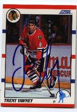 Trent Yawney auto 1990-91 Score card h1354