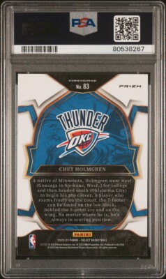 2022 Select Blue Cracked Ice Chet Holmgren Rookie RC #83 PSA 10 | eBay