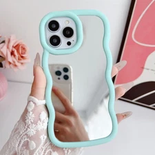 Mirror Wave Phone Case For iPhone 16 15 14 Pro Max 13 12 11 Shockproof TPU Cover