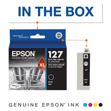Original Epson 127XL High Yield Ink Cartridge Black Cyan Magenta Yellow T127 XL