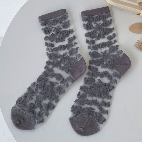 Ultrathin Transparent Socks - Thin Striped Harajuku Sock Women Summer Footwear - Picture 24 of 31