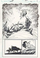 WARLORD 7 ORIGINAL SPLASH PAGE #19 Bart Sears B&W Travis Morgan Pencil w)Ink Art