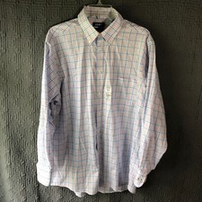 Izod Button Shirt Mens Size Large 16-16.5 32/33 Multicolor Plaid NWT
