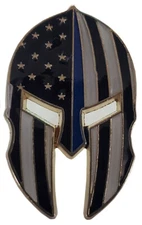Pack of 3 Molon Labe USA Thin Blue Line Spartan Helmet Hat Cap lapel Pin