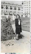 CHATEAU GIRL Lake Louis CANADA 40's Found Photo BLACK+WHITE Original 32 55 Q