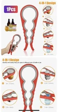 Jar Opener Rubber 4 In 1 Quick Lid Bottle Cap Grip Twister Remover Kitchen Tool