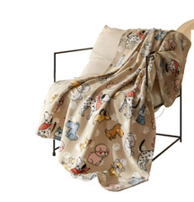 FREE SHIP Dogs In Scarves Fleece Throw Blanket Multicolor Size 50 X 60 Mainstay