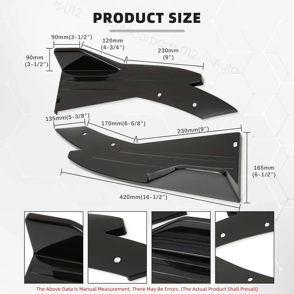 Rear Bumper Lip Diffuser Splitter Canards Protector For BMW X1 X3 X3m X5 Racing Foto 2 de 4