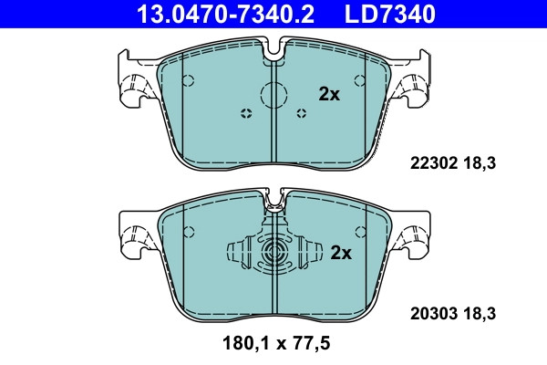 Plaquettes de frein céramique ATE pour frein à disque haute performance OE LR064687