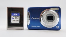TESTED + Canon PowerShot A480 Digital Zoom Camera - Blue. +Accessories