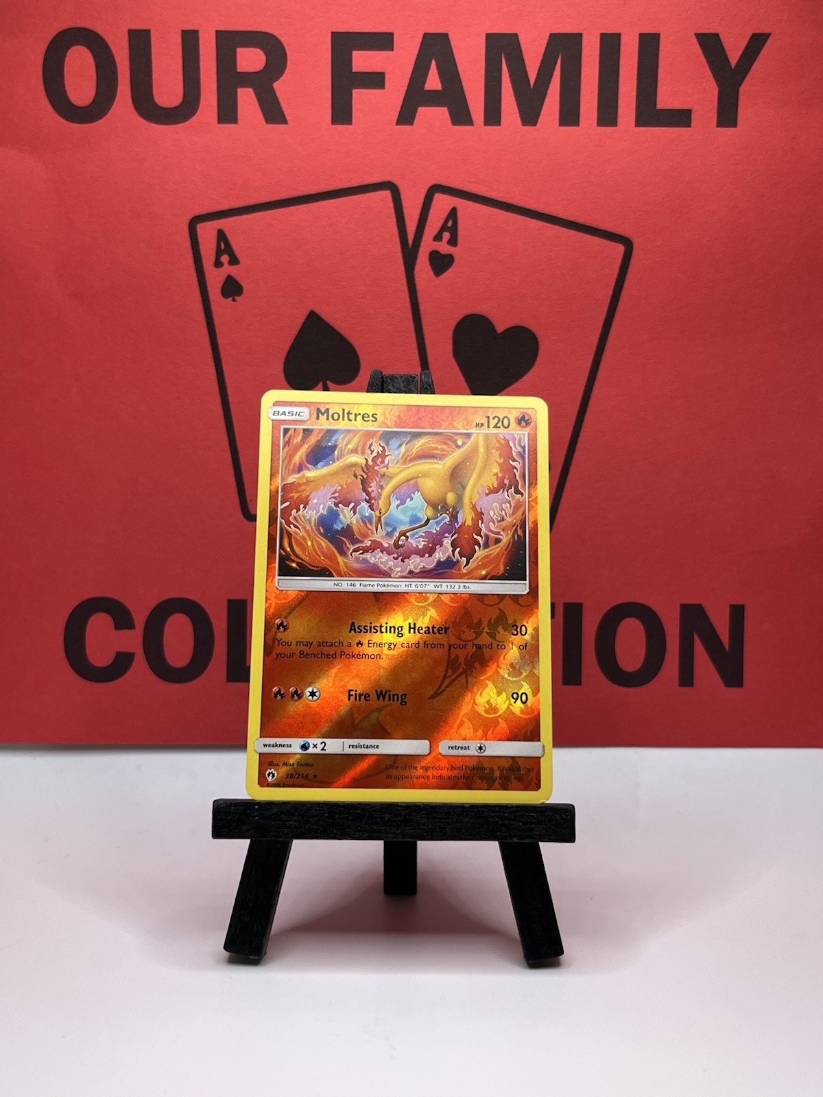 Moltres 38/214 Sun & Moon Lost Thunder Reverse Holo Pokemon Card