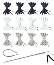 3/8" x 55" Flat Drawstring Cord with Easy Threader Drawstring Replacement for...