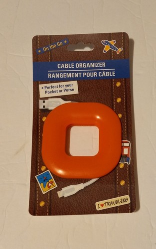 Set Of 3 Orange Cable & Cord organizer- On The Go-Silicone-Soft & Flexible