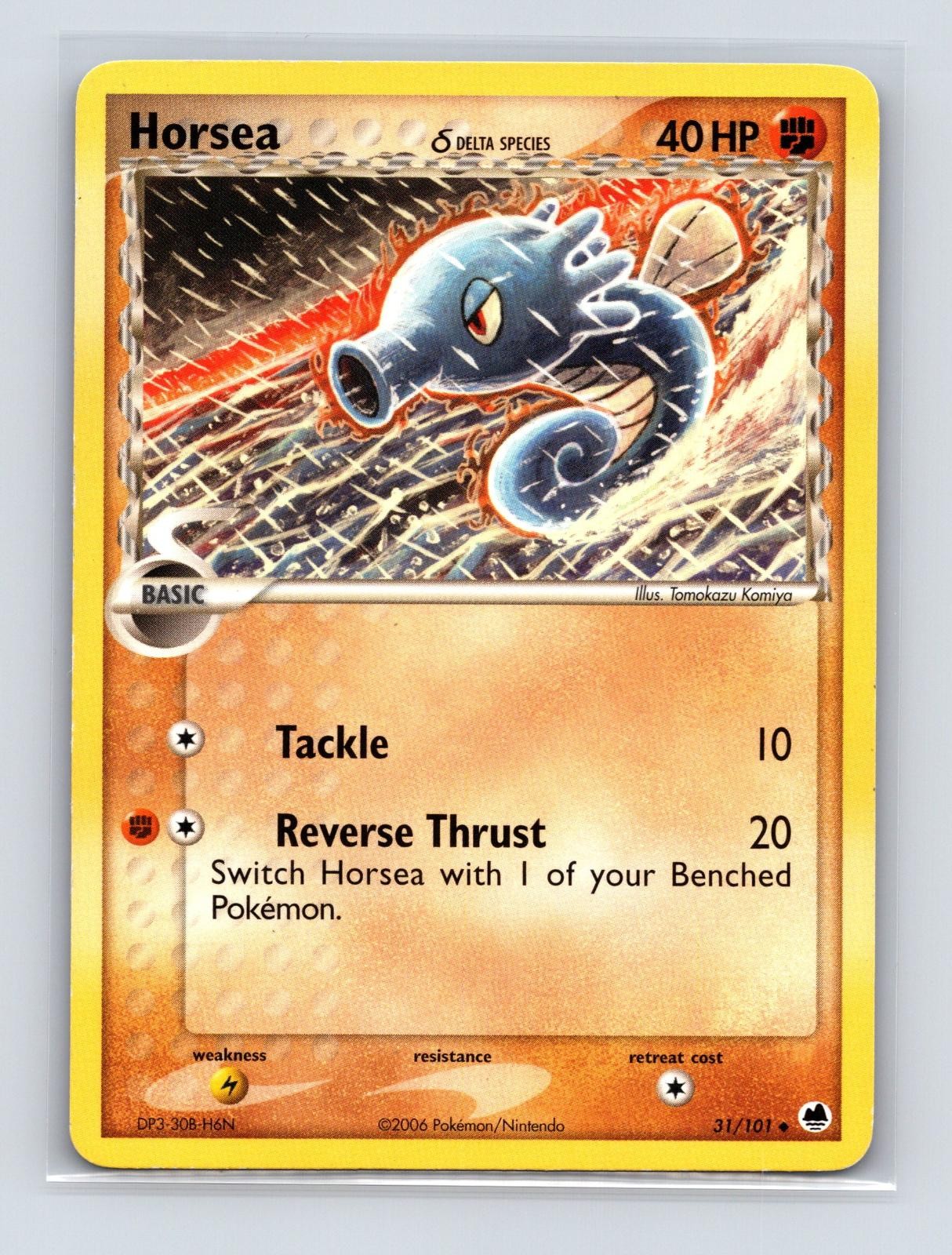 Horsea 31/101 Dragon Frontiers Uncommon Moderately Played Pokemon