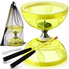 Simgoing Chinese Yoyo Diabolo Set Yellow Popular Style 2 Sticks String Net Bag