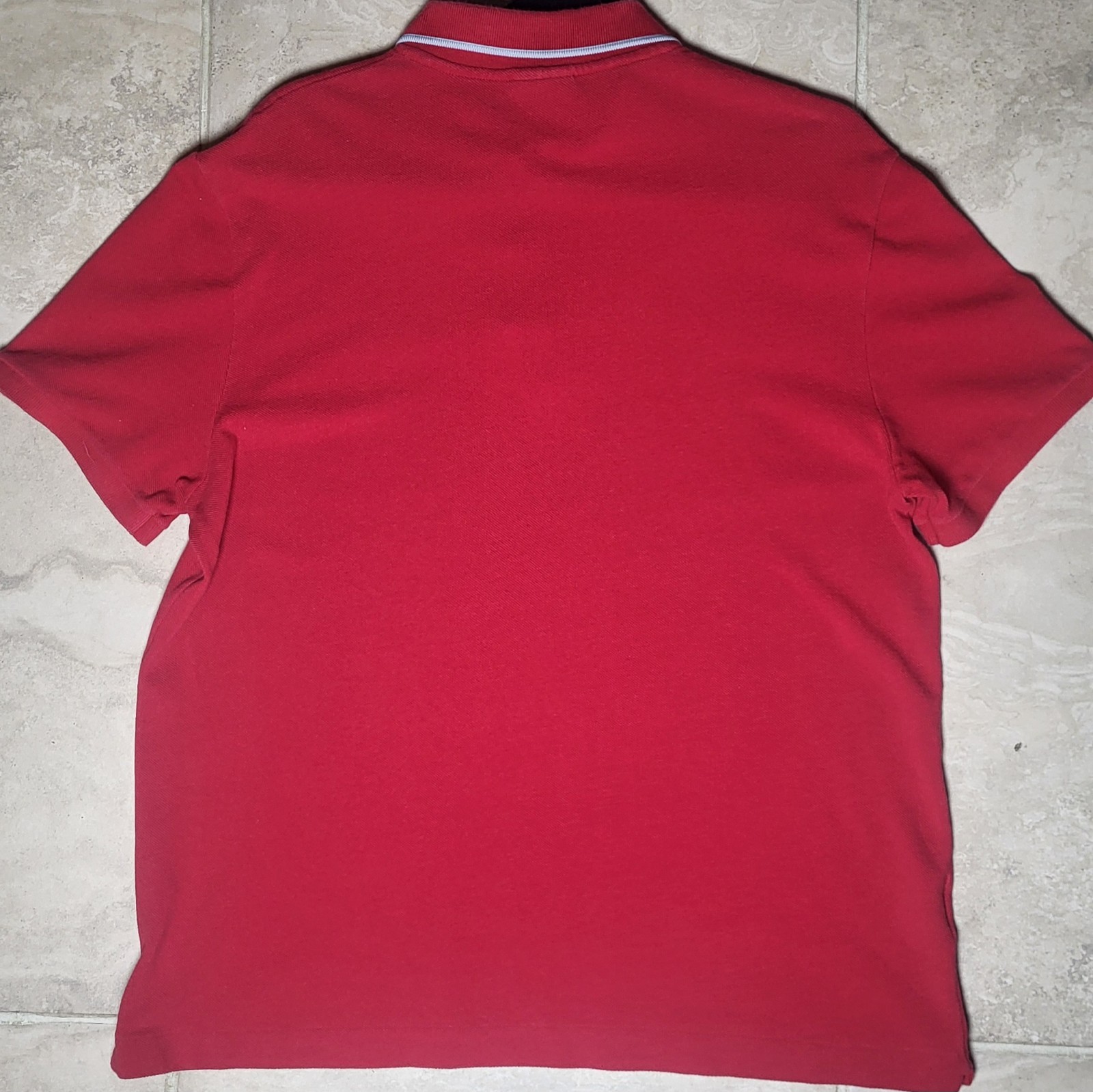 Lacoste Regular Fit Polo Shirt Red 100% Cotton Men's L Short Sleeve Collared thumbnail 2