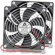 120mm 12V 2 Pin Hydraulic Bearing DC Brushless Cooling Fan, 2-Pack 120x120x25mm