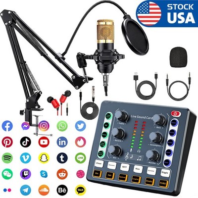 Complete Home Studio Recording Kit - Mixer, Condenser Mic for Music Podcast New
