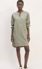 NEW Everlane Large Women's Utility Shirt Dress Sage Green Long Sleeve
