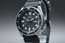 Near MINT SEIKO SKX007 7S26-0020 Black 200mm Divers AT Men's Watch From JAPAN