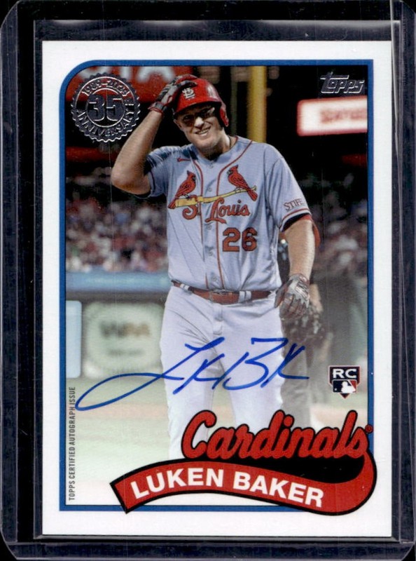 2024 Topps Update Luken Baker 1989 Auto Autograph RC Rookie #89BA2-LB Cardinals