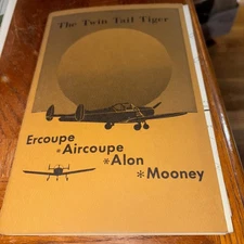 1974 The Twin Tail Tiger Ercoupe Aircoupe Alon Mooney Manual Guide Book