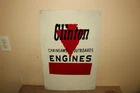 Vintage Clinton Chainsaws Outboard Boat Motors Engines 22" Metal Sign