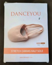 DanceYou Stretch Canvas Half Sole Tan Size Small 5-6.5 Adult New In Box