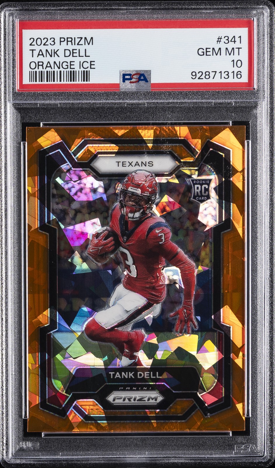 2023 PANINI PRIZM ORANGE ICE #341 TANK DELL PSA 10